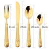 4Pcs Cutlery Set Gold Wheat Ears Pattern Dinnerware 304 Stainless Steel Tableware Knife Fork Spoon Dinner Set Western Flatware