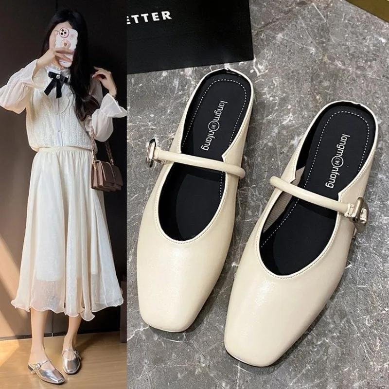 Fashion Women Flat Single Shoes Women 2024 New Casual Retro British Small Leather Shoes Spring and Autumn Beanie Shoes zapatillas mujer