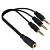 Triple Output 3.5mm Sound Y Cable Gold Plateds Jacks Simultaneous Multiple Device Connection 30cm Length