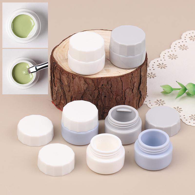2pcs 5ml Nail Polish Empty Jars Portable Plastic Nail Painted Gel Holder Case for Manicure UV Glue Organizer