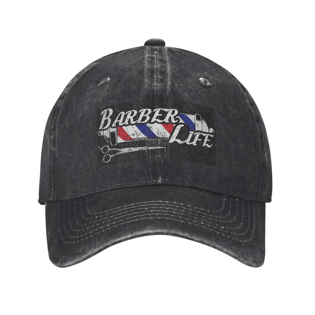 Barber Shop Sign Entrance Denim Cap Casual Baseball Caps Adjustable Hat Summer Unisex Baseball Hats