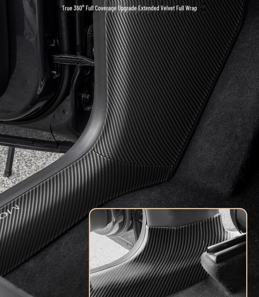 Tesla Model 3/Y Facelift Laser Carbon Fiber Door Sill Protectors