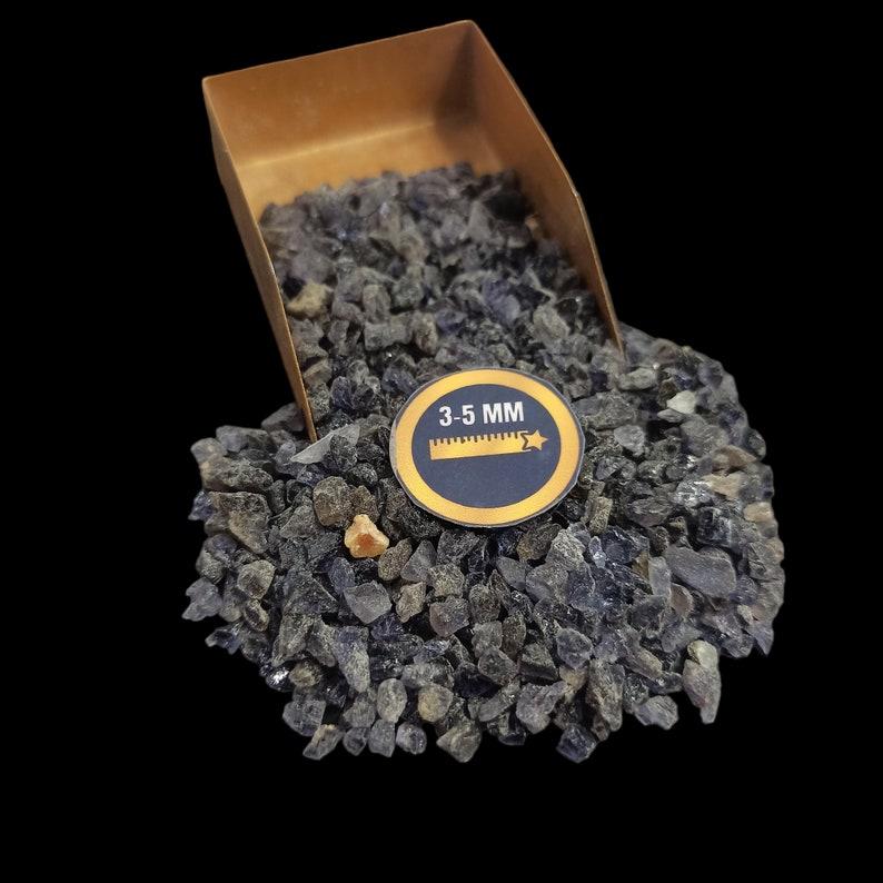 Gradelygems Natural Iolite Crushed Coarse 3-5mm Size – Ideal for Fish Aquarium, Resin Art, Jewelry Crafting – 2 Ounce Pack (60 Gram + 5 Gram FREE)