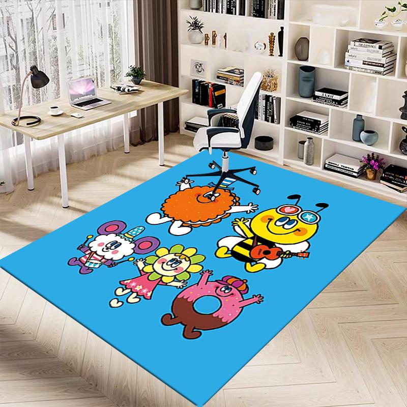 1PC Cartoon Characters Non-Slip Floor Carpet Compatible for Office&Living Room&Bedroom&Dining Room - Flat- Soft & Pattern, Vibrant Colors-W280