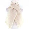 Excellent Scarf 100% Cashmere Logo Knit Ivory Camel Women FXT438 Used