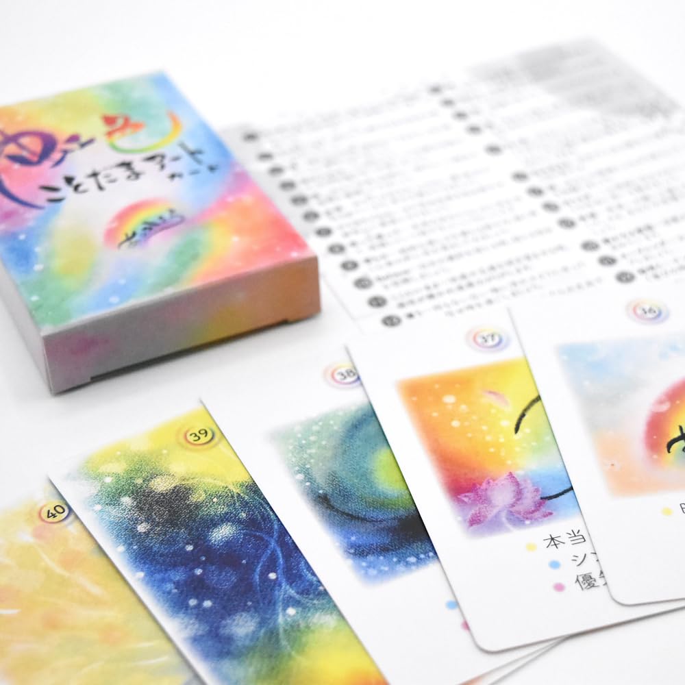 Rainbow Kotodama Art Cards Kaori Kurose 40 Cards with Japanese Commentary (New Edition) [Authentic]