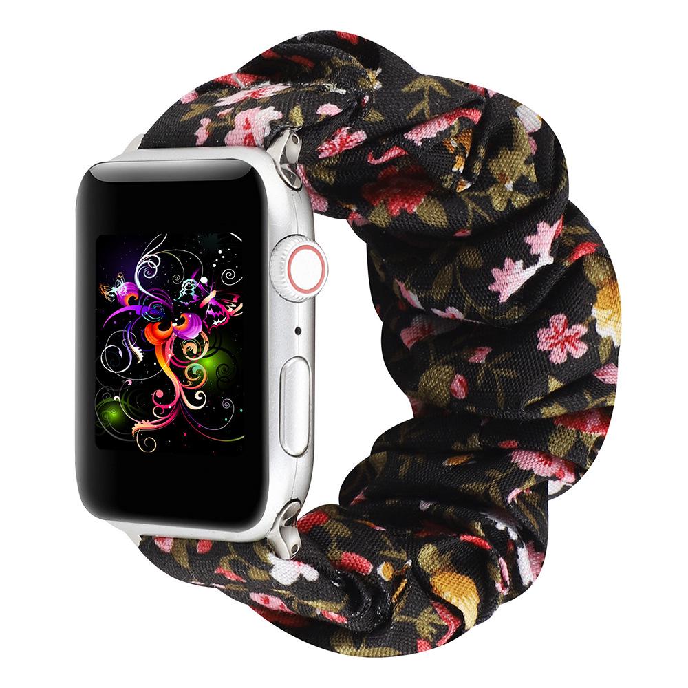 Compatible Apple Watch Scrunchie Band for Series 8/7/6/5/4/3/2/SE - Elastic Intestine Ring Design Wristband