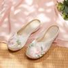 Scarpe Hanfu Estive 2024 in Raso Stile Qipao con Pistilli - Scarpe Singole Seta Retrò da Donna