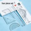 Deli 79530 Student Geometry Set: 4-Piece Transparent Rulers & Protractor