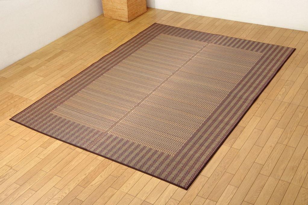 Ikehiko Made in Japan Rush Rug Carpet Brown 3 Tatami Rectangular F Knarl Approximately 191 x 250 cm Made in Japan Plump Backing Hiba Processing
