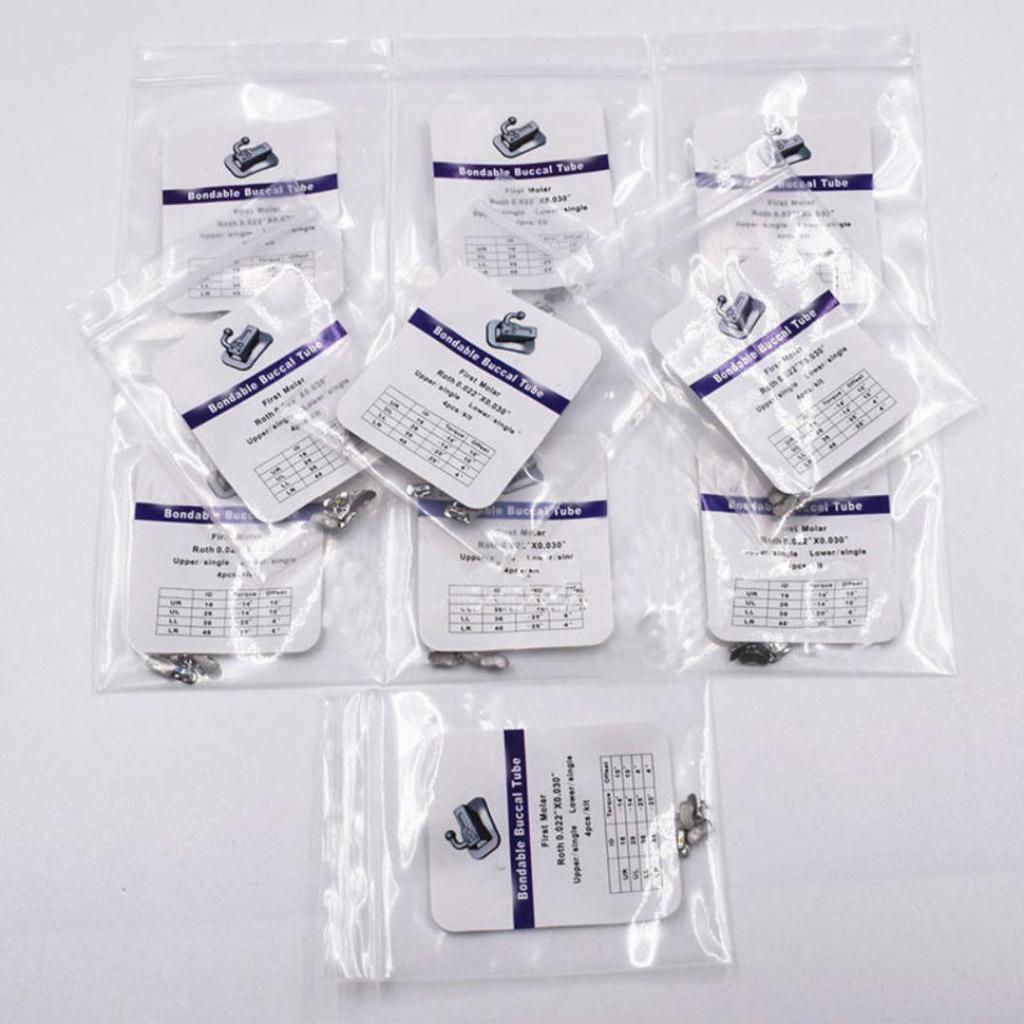 4 Teile/paket Dental Kieferorthopädische 1. Molaren Halterung Bukkalröhrchen Bondable Roth 022