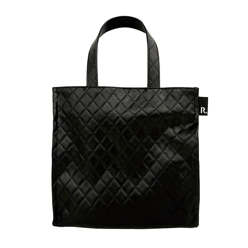 

[Root] SQUARE Smaller tote bag sub bag lunch bag synthetic leather LT.Square.Classic-B 1056 ladies 03 Quilting-Black