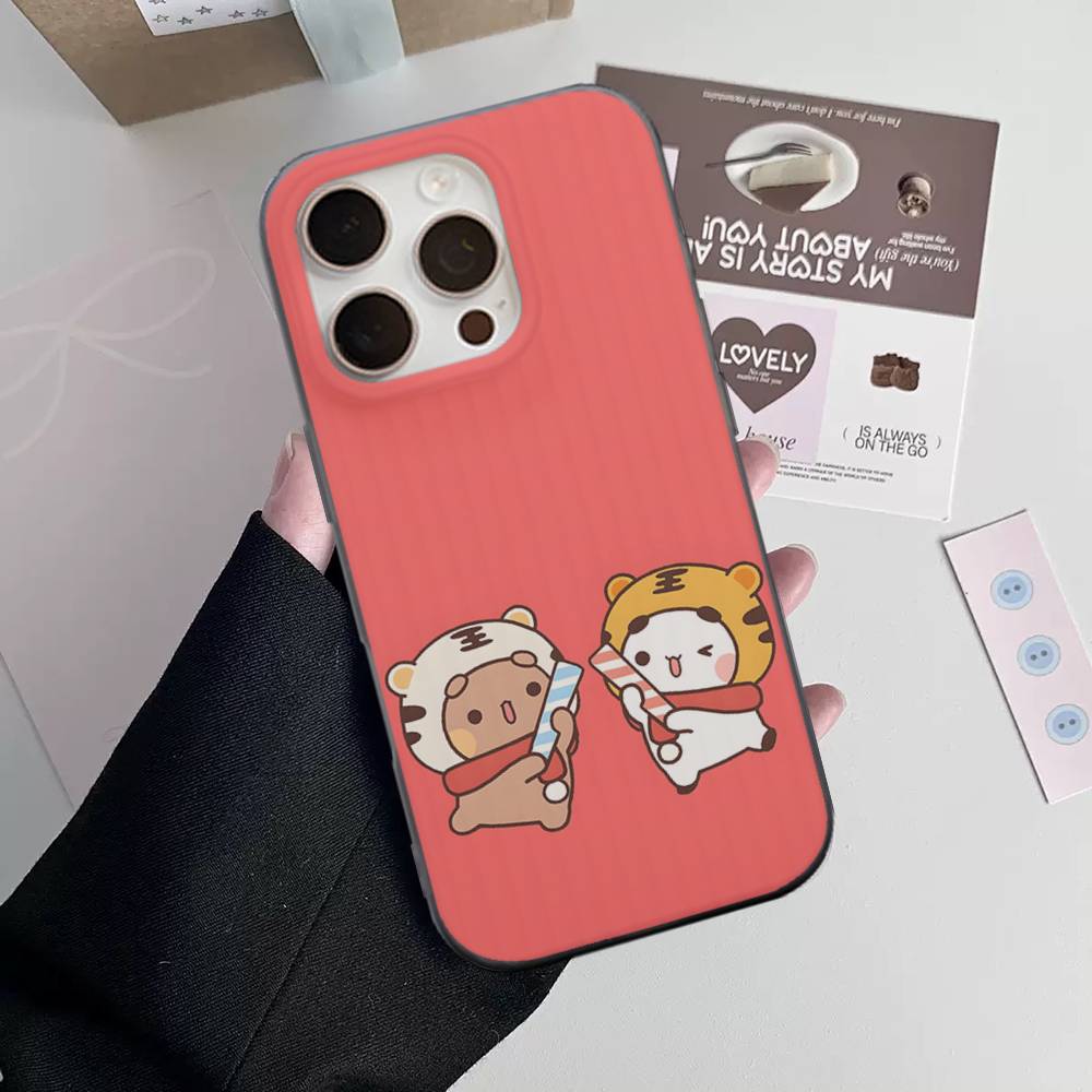 BUBU DUDU Cartoon For IPhone 17 16 15 11 12 13 14 Pro Max Plus Pro Corrugated Translucent Back Phone Cover