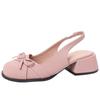 French temperament women's single shoes bow hollow bag head sandals 2025 spring new gentle and sweet back empty low heels