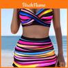 Womens Striped Onepiece Swimsuit With Pushup Fabric For Water Sports Enthusiasts