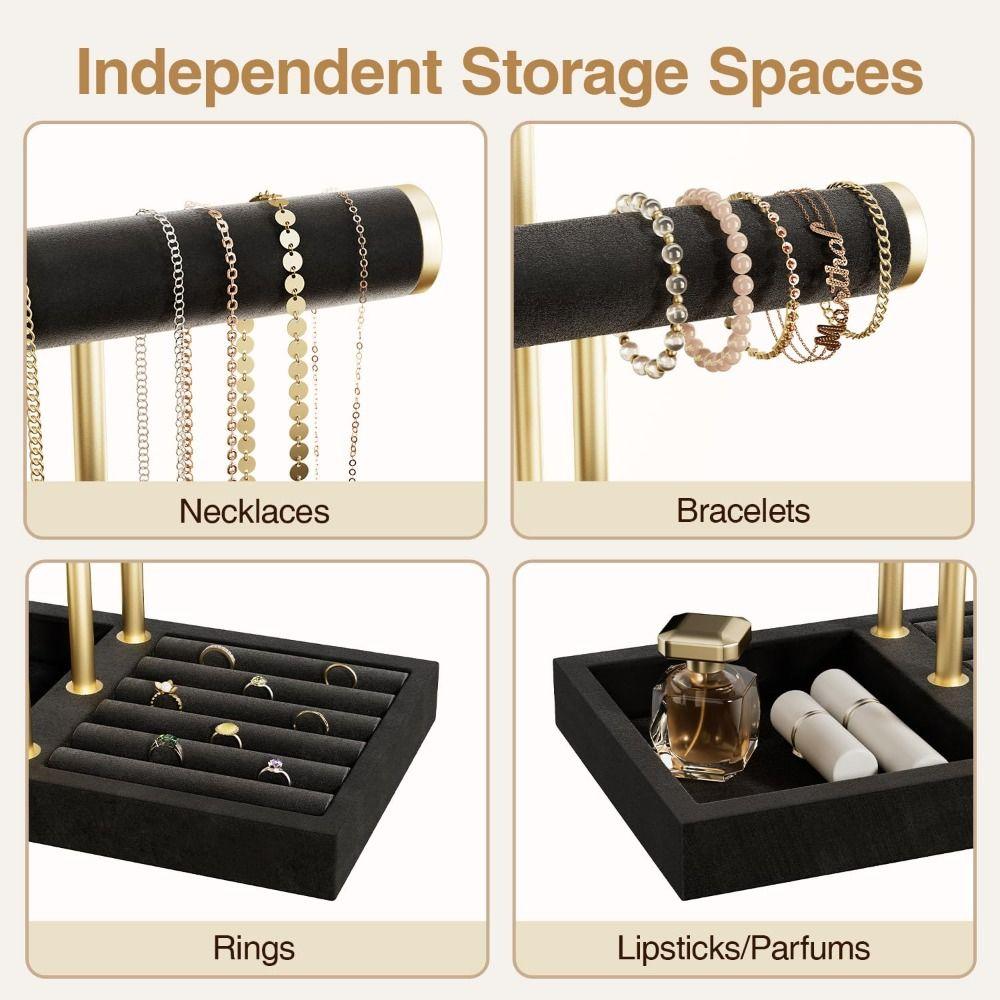 Wooden Bracelet Organizer Stand 3 Tier Necklace Storage Rack Upgraded Jewelry Display Stand  Unisex