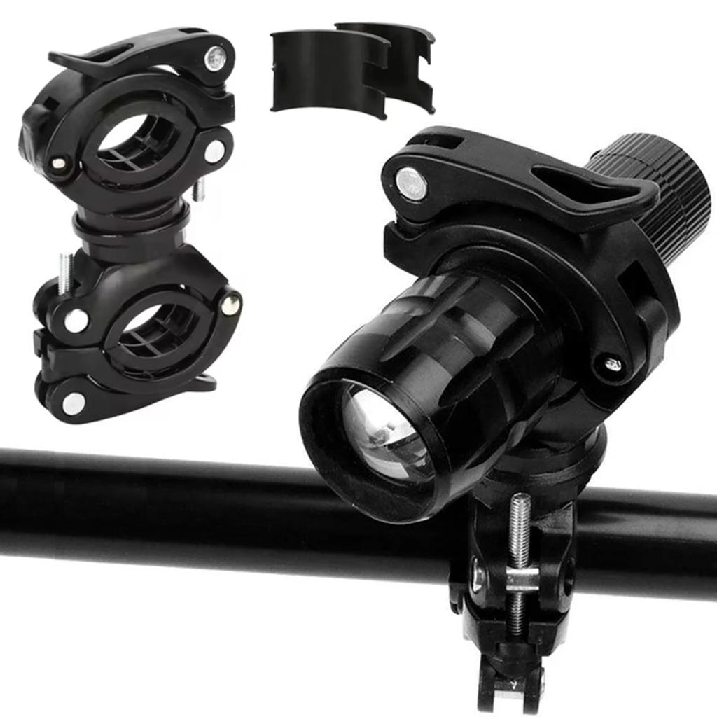 YACHUN Bicycle Light Flashlight Adjustable Fixed Fits Diameter Motorcycle Headlight Clamp Holder for Round Easy Operation Holder, Holder, 360-Degree