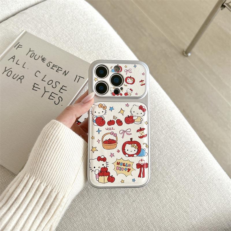 

Custom Graffiti Red Apple Cat Illustration Phone Case for iPhone 17, 16 Pro Max, 15, and 14. iPhone 17 Pro