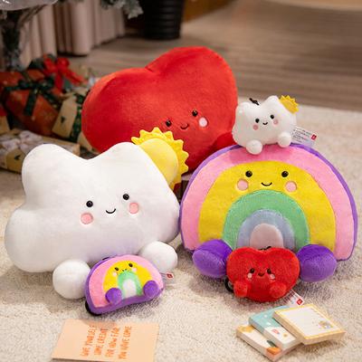 Cartoon Simulation Cloud Love Rainbow Pillow Plush Toy Doll Cute Bag Pendant Keychain Doll