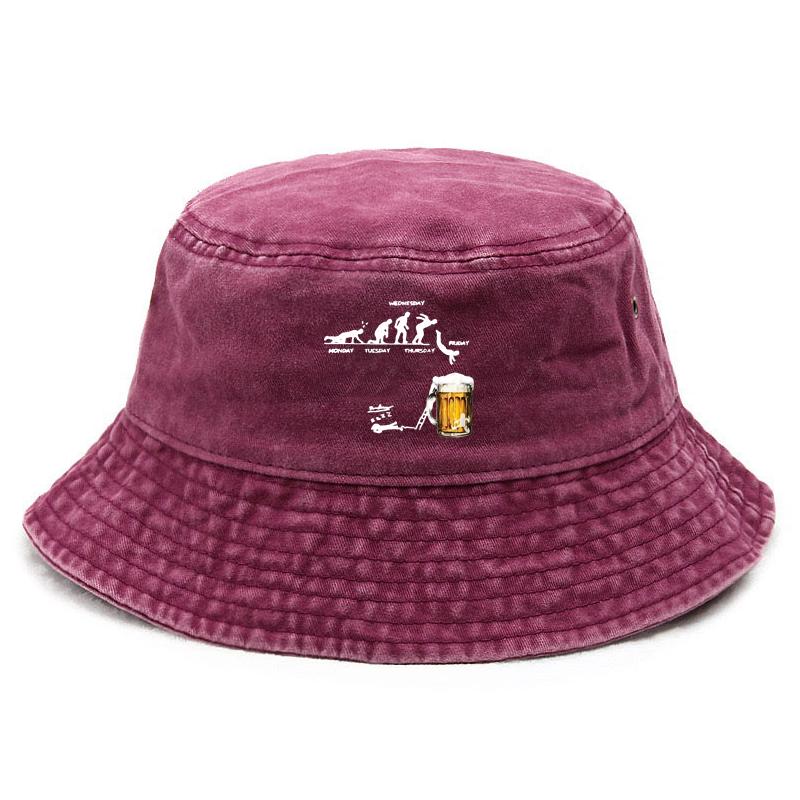 Party Humor Cotton Washed Bucket Hat Vintage Fishing Hat for Men Sun Protection Outdoor Pub Culture Cap Funny Weekend Theme Hats