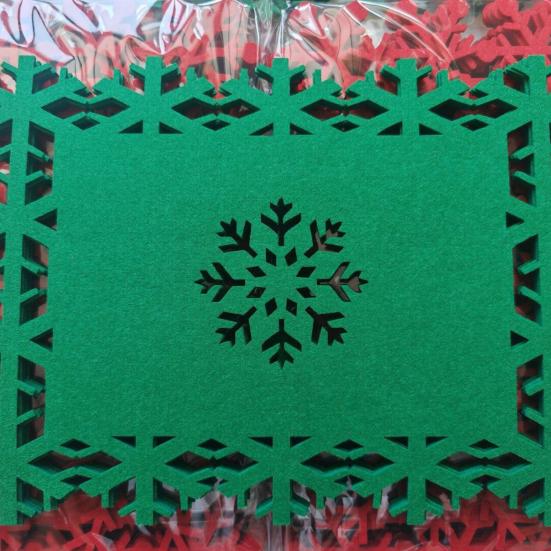 12 Stück Filz-Platzset Weihnachts-Themen Tischdeko Hitzebeständige Untersetzer Feiertags-Essmatten für Partys Restaurants Zuhause