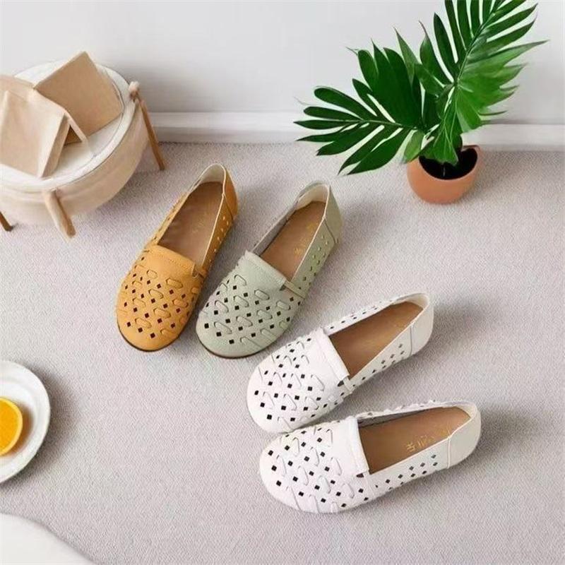 Women's Slip-on Flats Breathable Hollow Out Soft Non-slip Sole Summer Casual Shoes