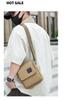 Men's Retro Canvas Crossbody Bag - Small Square Design for Business & Casual Commute