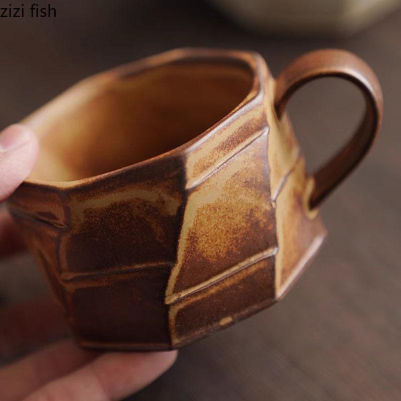 Retro Nieregularny Ceramiczny Kubek Kreatywna Tekstura Kubek do Kawy Kubek na Napoje Biurowy Kubek na Sok Kubki na Mleko Kubki na Wodę Produkty Gospodarstwa Domowego