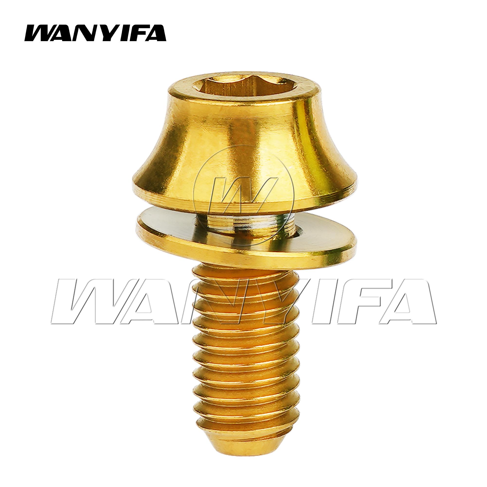 Wanyifa 2/5/10pcs Titanium Bolts M5x12mm Bicycle Bottle Cage Bolts MTB Road Bike Water Holder Fixed Screw Accessories 2pcs золотой