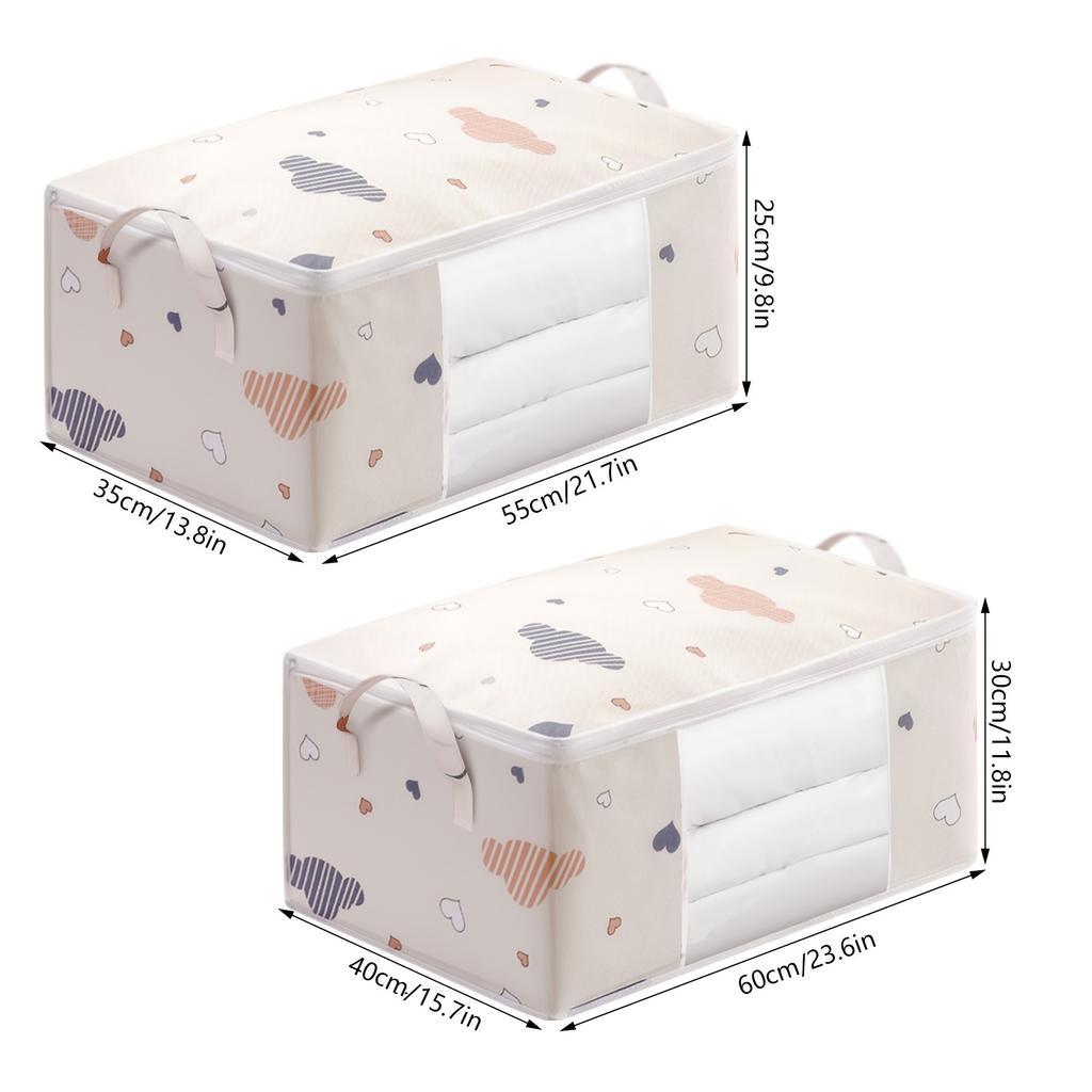 Large Capacity Clothes Storage Bag Organizer With Reinforced Handle, Suitable For Blankets, Bedding