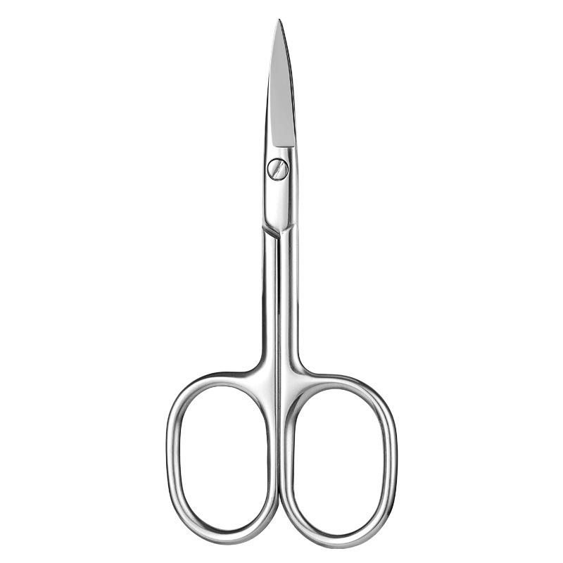 Stainless Steel Russian Style Curved Scissors & Nail File Set for Cuticles, Eyebrows, Nose Hair, and Ingrown Nails