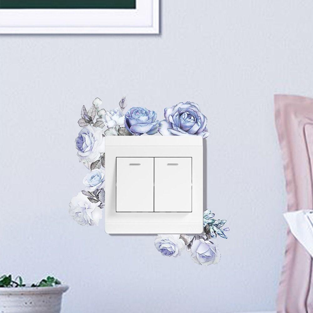 Plant Green Leaves Plants Sticker Long Lasting Flower Switch Sticker Elegant Living Room