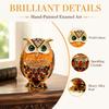 Zinc Alloy Owl Trinket Box Enameled Finish Owl Keepsake Box Classic Ring Holder Box  For Rings