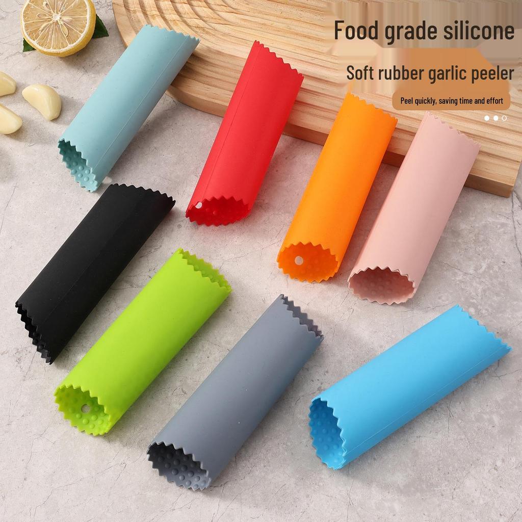 Silicone Dot Pattern Garlic Peeler and Press Kitchen Gadget