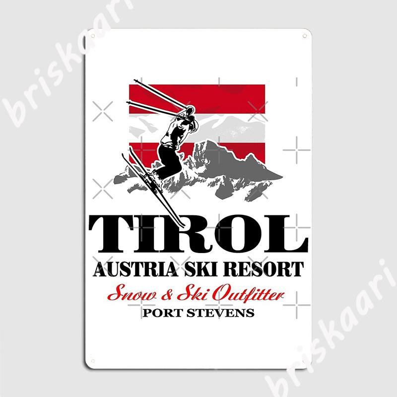 Альпийская Австрия Тироль Тироль Флаг Металлическая табличка Стена Пещера Кухня Создать Настенный декор Жестяная табличка Постеры 20x30cm（7.8x11.8inch）