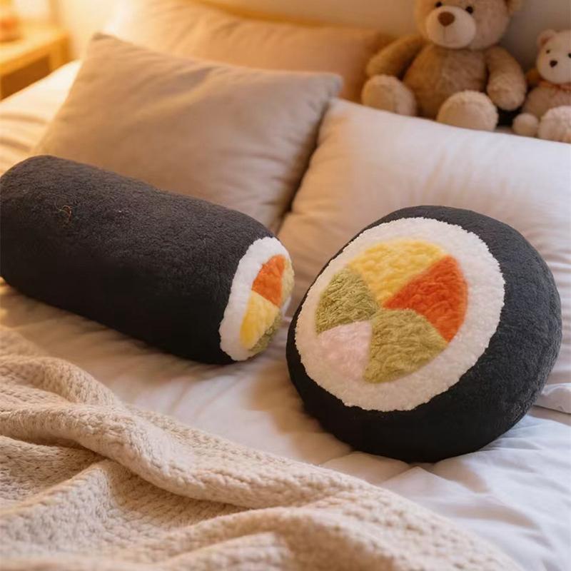 Kawaii Sushi-Thema Zylindrisches Schlafkissen Langes Kissen Plüschtier Für Kinder Kreative Zimmerdekoration Einzigartiges Geburtstagsgeschenk
