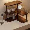 Three-Tier Corner Shelf Rustic Triangle Storage Rack Desktop