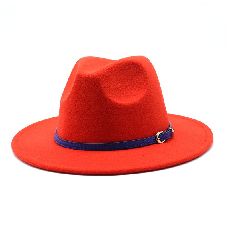 British Style Men And Women Jazz Woolen Hat Big Eave Hat Classic Woolen Hat