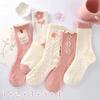 5 Pairs of Female Spring and Summer Thin Versatile Breathable Student Sports Pink Tube Socks