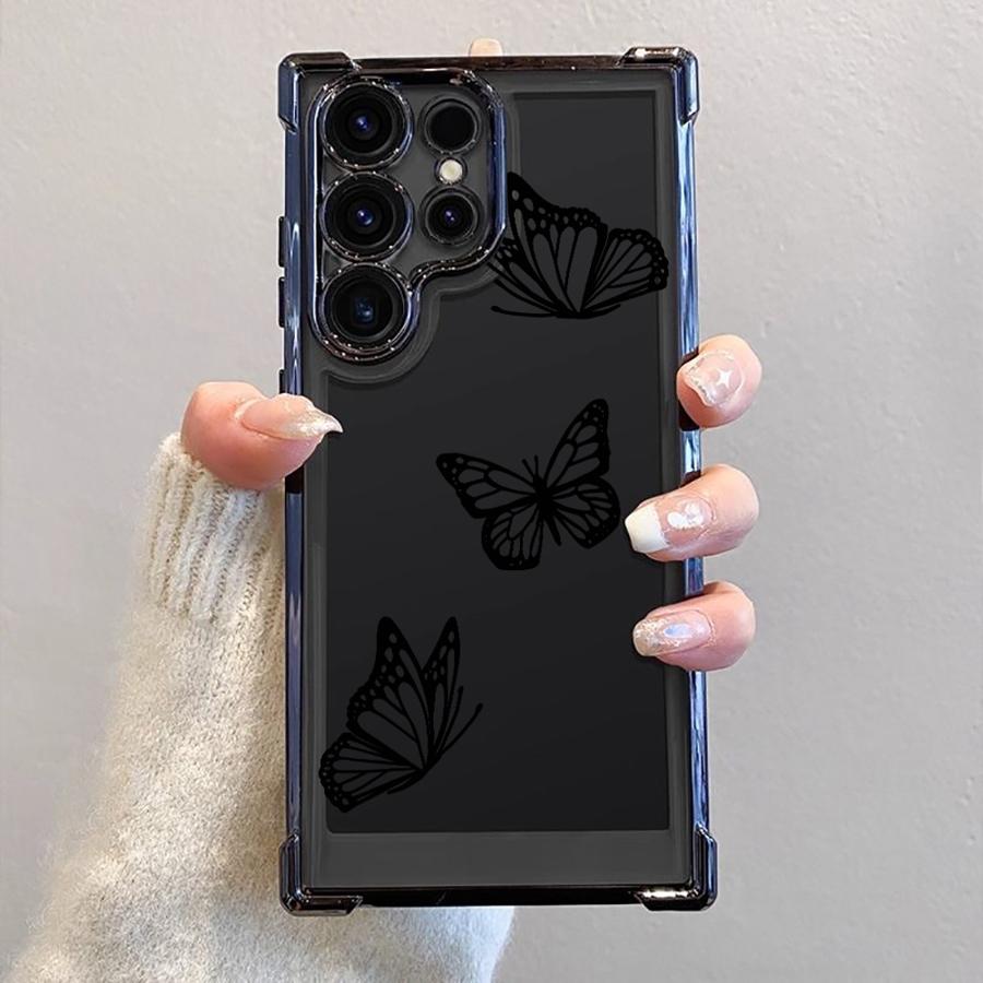Ink Butterfly Case for Samsung Galaxy S21FE s24ultra s24fe S24 S25 Ultra S22 Ultra S20 FE S23 S25 Plus Soft Cover