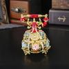 Vintage telephone crafts enamel color inlaid diamond hollow jewelry box flip cover home dressing table small ornament storage