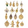 2026 DIY Pendant Necklace Fortune Amulets 18K Gold Plated Stainless Steel Charms Protection Luck Pendants for DIY Jewelry Making