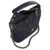 Chanel 26p Gold Label Doppel-C-Logo Gesteppte Jeans und Goldmetall Einzel-Schulter-Handtasche für Damen Dunkelblau und Orange