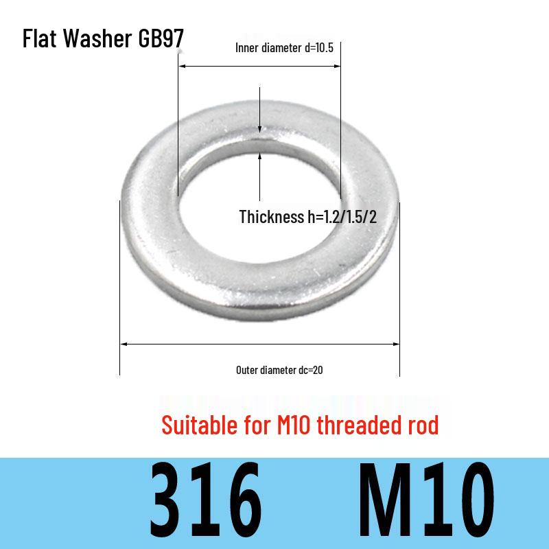 Stainless Steel Flat Washer Spacer (304/316/201) M3-M36