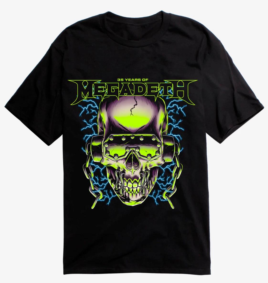 MEGADETH 35 ЛЕТ VIC RATTLEHEAD 100% Хлопок Футболка Мужские Футболки Топ Новая с бирками Оригинальная и Официальная XL