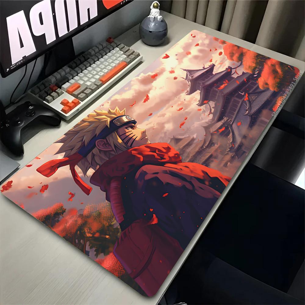 Gaming Mouse Pad PC Black And White Rubber Desk Mouse Mat Japan Anime Naruto Uzumaki Mousepad Laptop Gamer Cabinet Keyboard Pad
