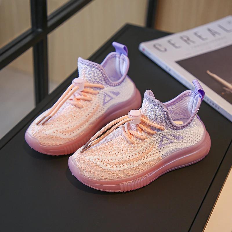 Children's Running Sneakers Breathable Lightweight Soft Non-slip Leisure Comfortable Walking Boys Girls Casual Shoes Single Net