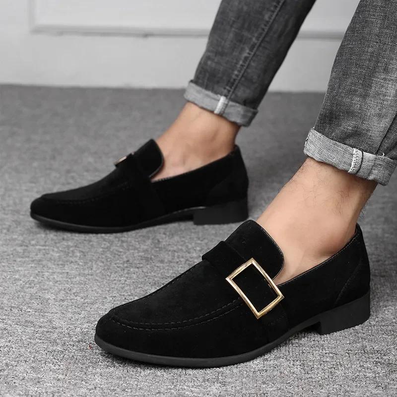 New Mens Casual Business Shoes Loafers Men Dress Faux Suede Driving Shoes Fashion Formal Shoes for Men Sneakers