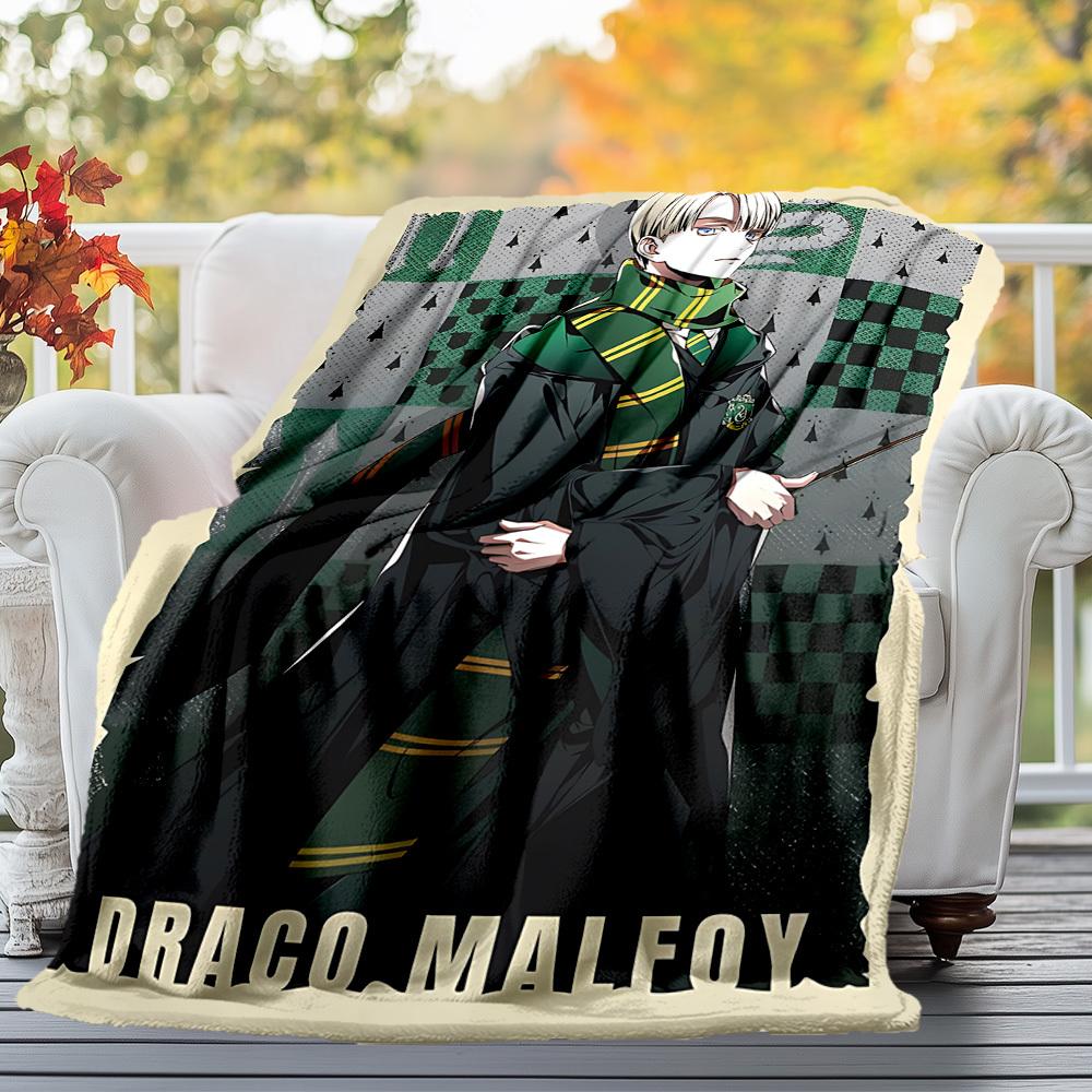 1pc Slytherin House Green Robe Wand Outdoor Flannel Throw Blanket All Season Soft Warmth,Home Decor 1031249