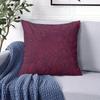 Burgundy Petal Square Jacquard Pillow Cover for Sofa Office Waist Cushion Cover Home Decorative Pillowcase